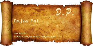 Dajka Pál névjegykártya